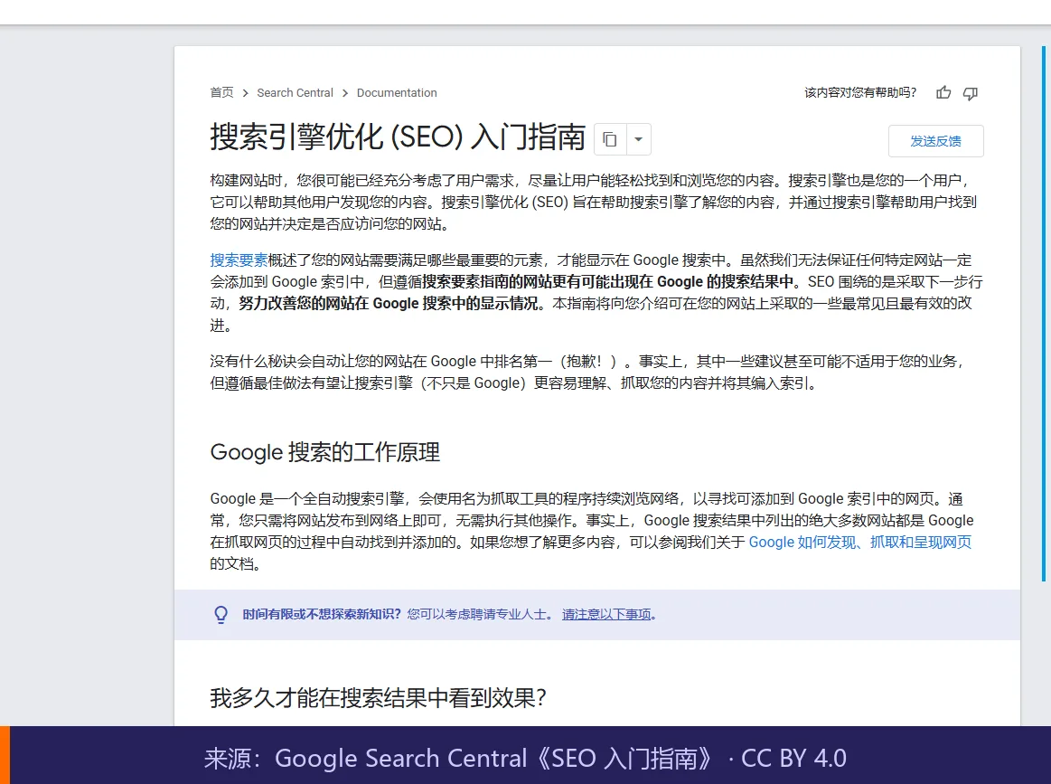 Google SEO入门指南引用