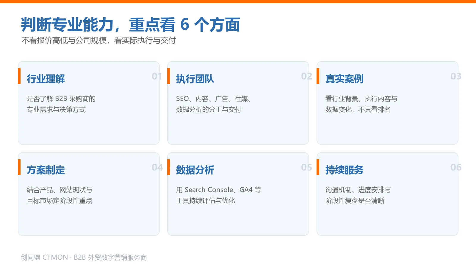 判断海外推广公司专业能力的6个方面