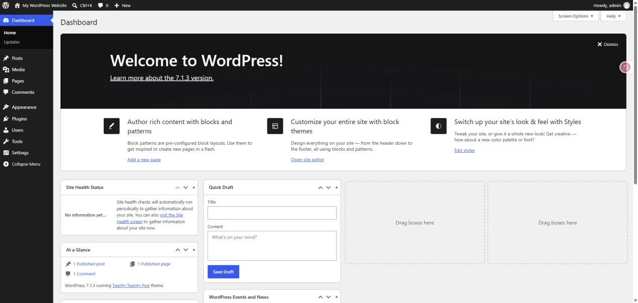 配图9｜进入 WordPress 后台进行操作