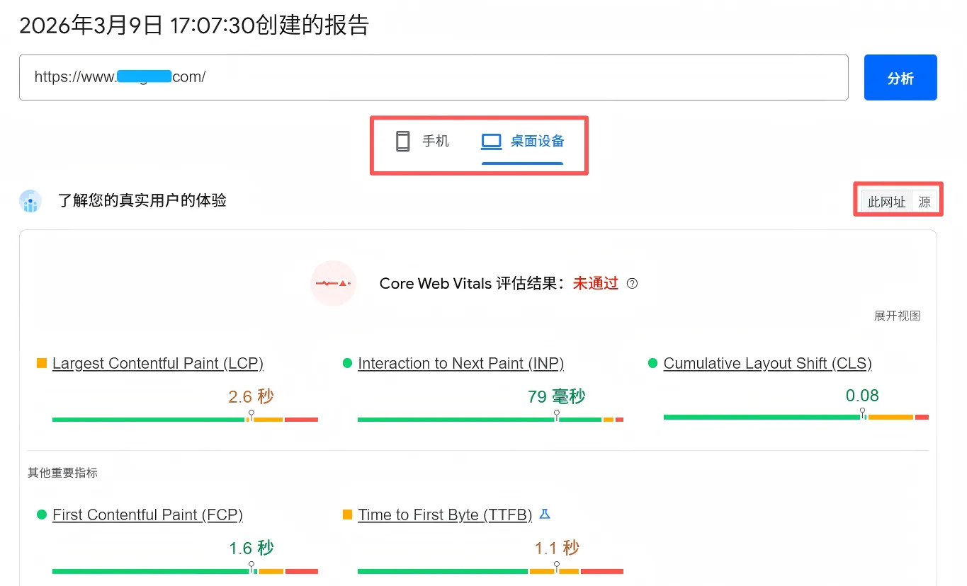 PageSpeed Insights 独立站测速