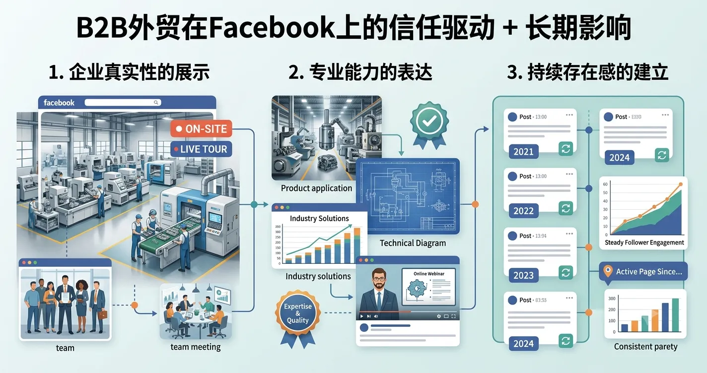 1784098974747657.webp 图3:B2B外贸在Facebook上的信任驱动 + 长期影响.webp