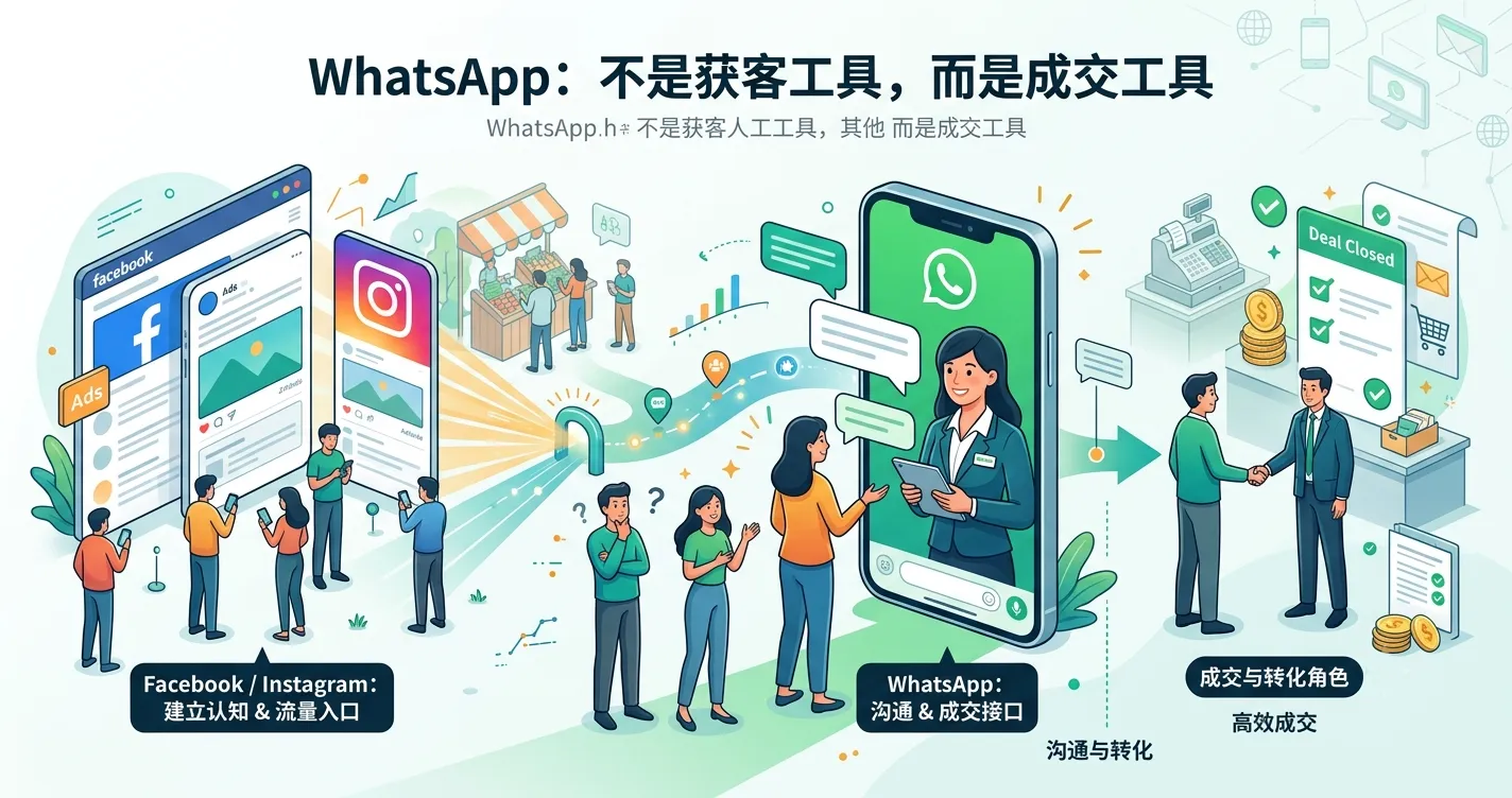 1784100461441160.webp 图4:WhatsApp 不是获客工具,而是成交工具.webp