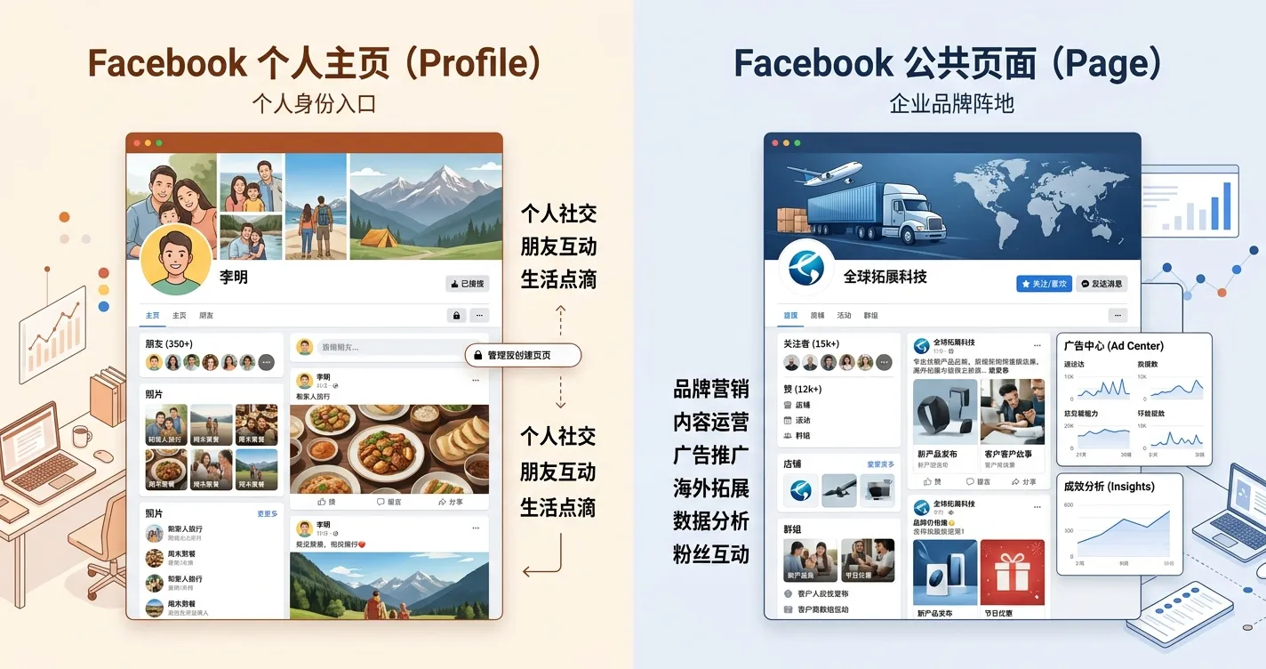 1784106350335587.webp 图7:Facebook 个人主页和公共的职责页面.webp