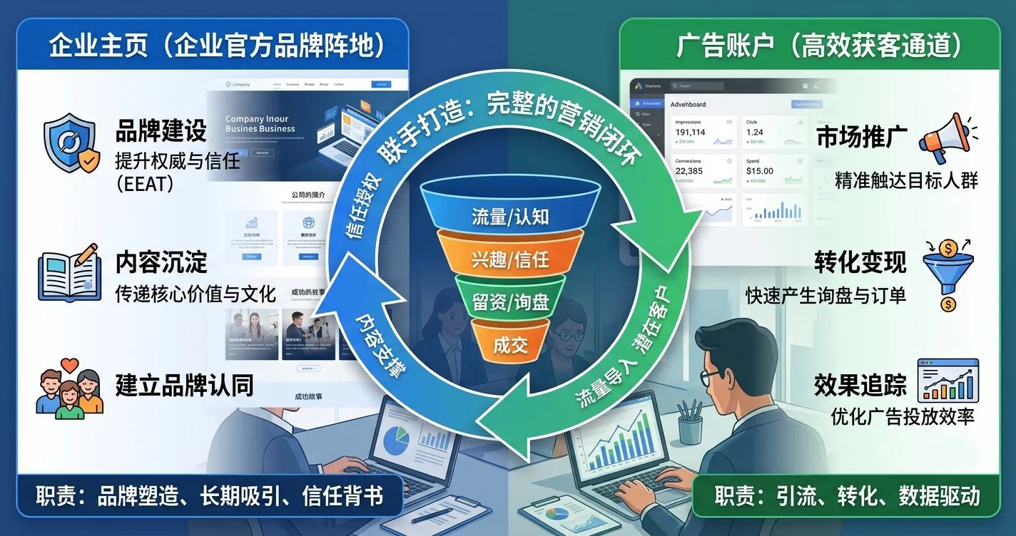 4.Facebook企业主页负责品牌，广告账户负责获客.webp